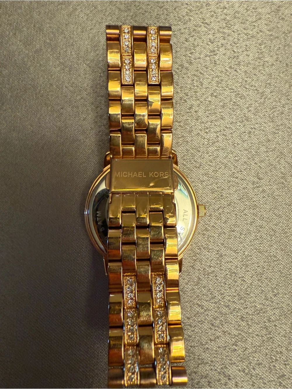 Michael Kors Rose Gold Tone Crystal Bezel Bracelet Watch